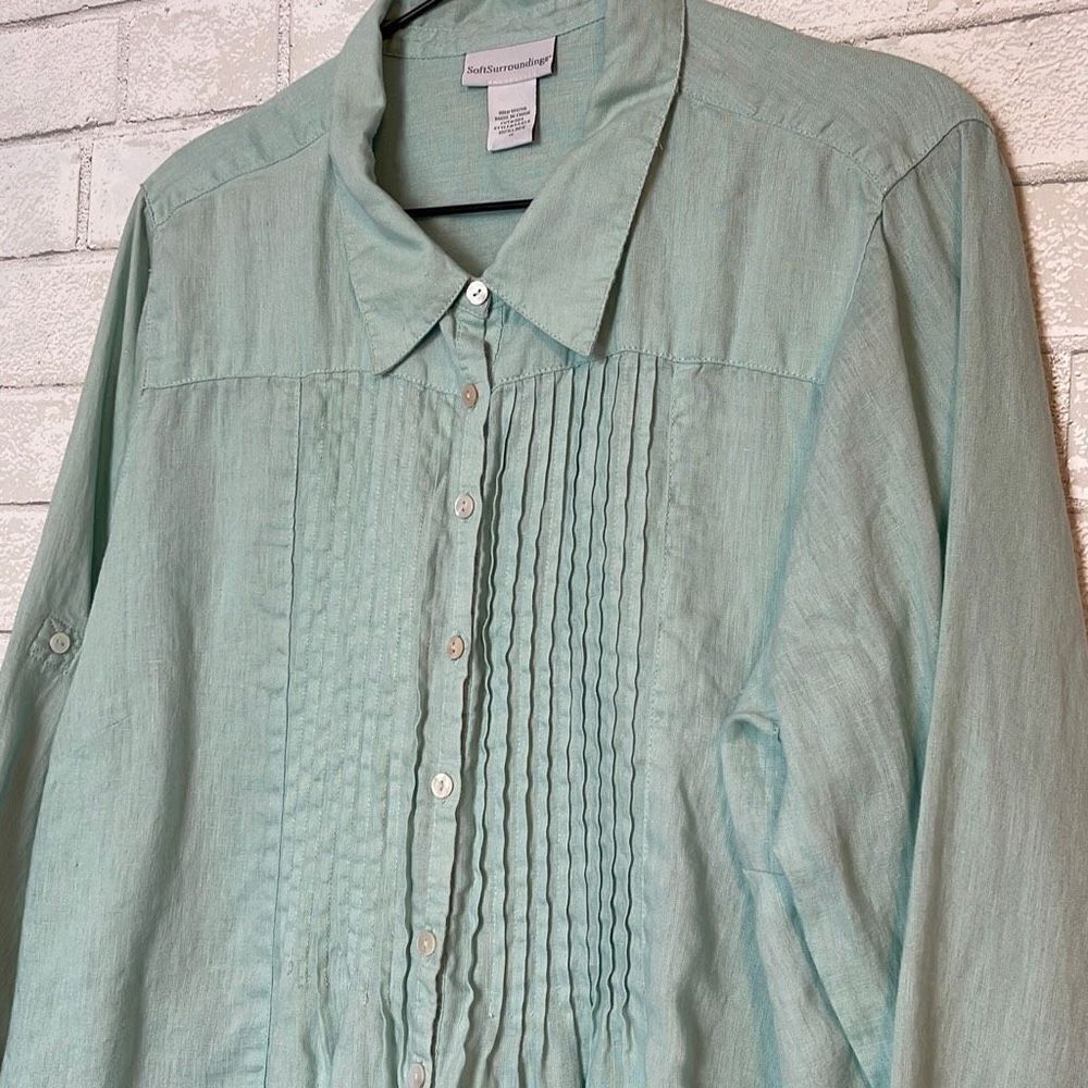 Soft Surroundings Linen Button Down Tunic 1x - image 3